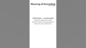 Meaning of Word - Acclimated Meaning #Shorts