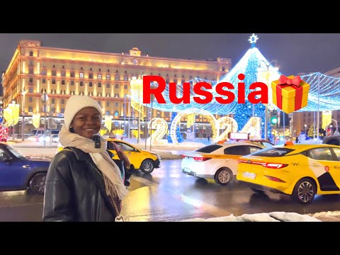 Новогодняя сказочная Москва в канун нового года 2024 |New year and Christmas life in Russia at night