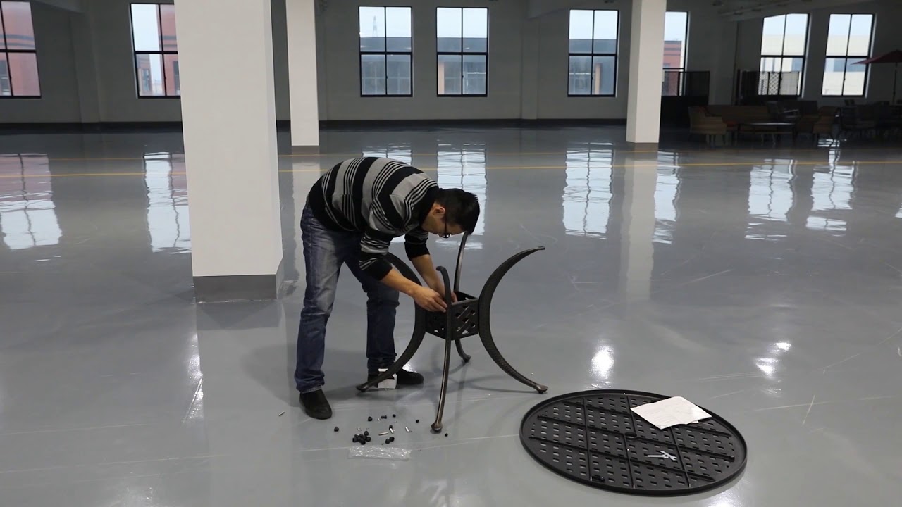 Installation of Nuu Garden 36" Solid Cast Aluminum Top Table CT002