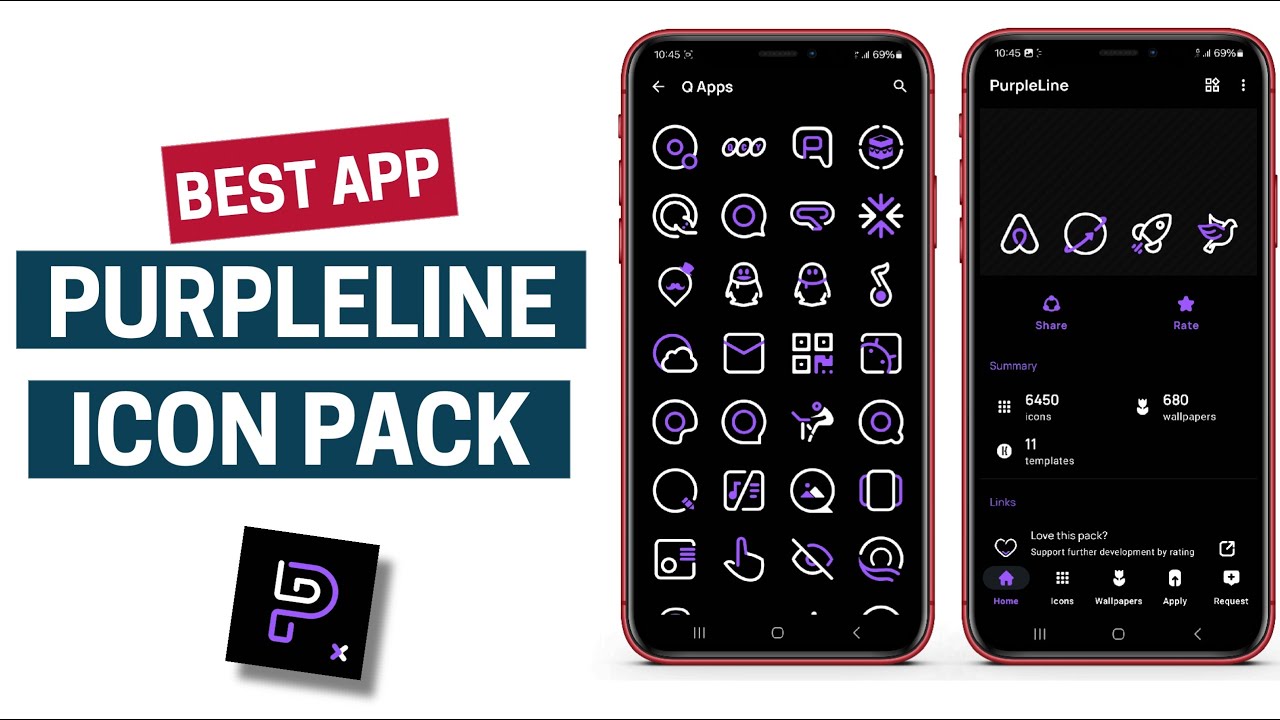 Best Purple Line Icon Pack app for Android