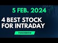 Intraday Stock For Tomorrow | Intraday Stock | 5February 2024|