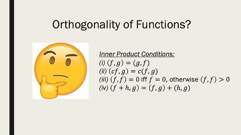 Orthogonal Functions - Video Lecture 1