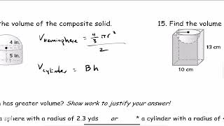 Lesson 12-3 Assignment Homework Help: Spheres