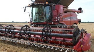 NEW Case IH 8240 avec 9M de coupe a la moisson 2016