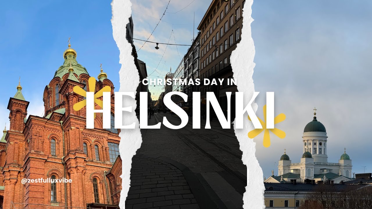 Spending Christmas Day in Helsinki 🇫🇮 | Snow, Lights & Cozy Vibes🌃🎄