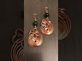 Copper wire blood stone earrings
