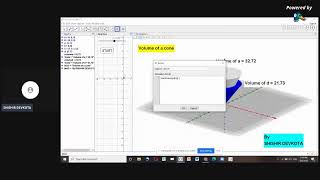 Volume of a cone using geogebra