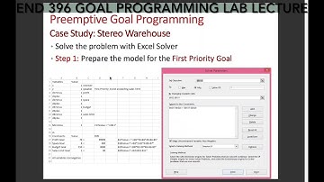END 396 Lecture 6 Goal Programming Lab