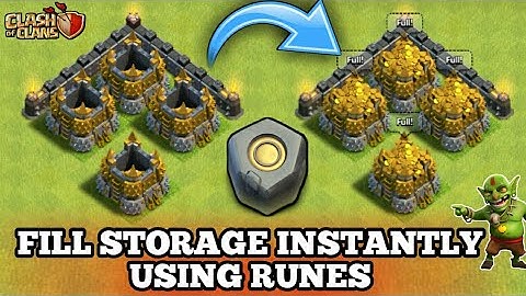 FILL STORAGE INSTANTLY USING RUNE OF GOLD 😍||MAGICAL RUNES 😎||CLASH OF CLANS😀