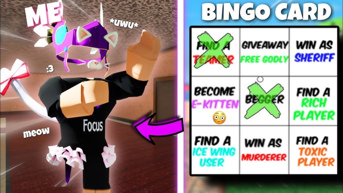 Toxic Roblox Bingo Card