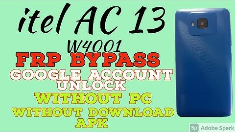 itel AC13 (W4001) Google Account unlock without PC.itel AC13 FRP bypass without PC