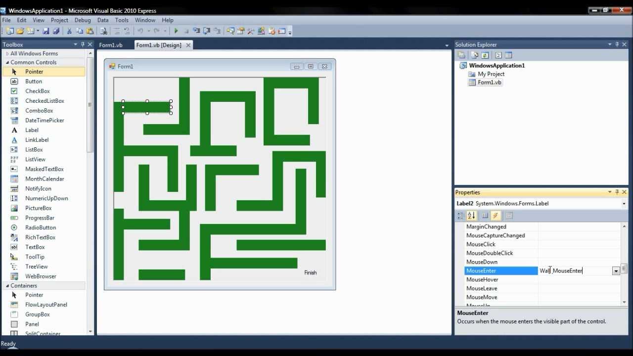 visual basic code maze game