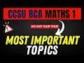 CCSU BCA Maths-1 | Most Important Topics for Exam | Unit-Wise Priority List
