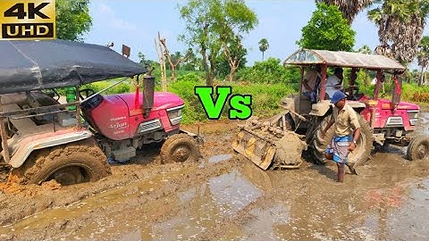 Mahindra Arjun Tractor Stuck in Deep Mud & Mahindra 555 Tractor Pulling out | Swaraj tractor power |