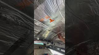 Sprinter van headliner insulated and taped