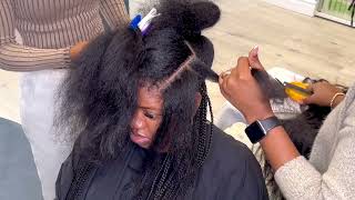 Knotless Box Braids on very full hair