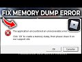 How to fix roblox memory dump error tutorial