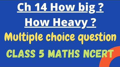 CLASS 5 Maths NCERT || Ch 14 How big ? How heavy ?   | Multiple choice questions