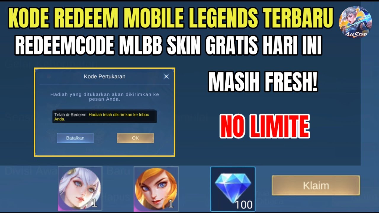 BURUAN KLAIM! KODE REDEEM ML TERBARU KODE REDEEM SKIN GRATIS MOBILE ...