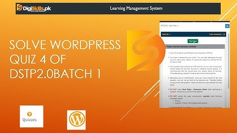 How to solve wordpress quiz 4 DSTP2.0Batch 1. #wordpress#digiskills#quiz#abdullahtech