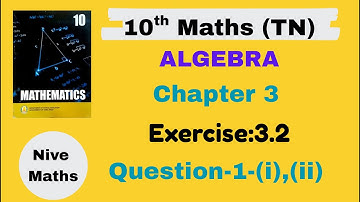 10th Maths|TN Syllabus|Chapter 3|Algebra|Exercise:3.2|Question 1|Samacheer