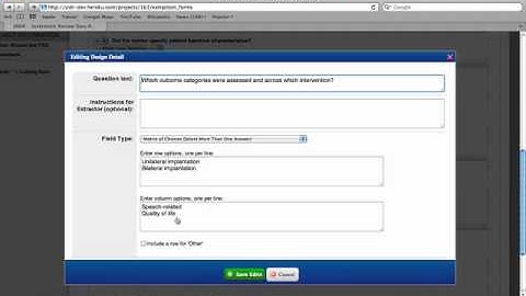 SRDR: Question builder - Systematic Review Data Repository