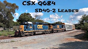 CSXT 8136 SD40-2 Leads CSX Train Q684-30 Northbound at Spring St in Smyrna, GA