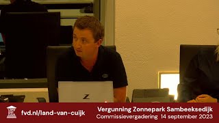 Integrale behandeling vergunning 'Zonnepark Sambeeksedijk' tijdens commissie LvC (14-09-2023)