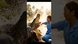 Elephant Rescue: Vet Saves Baby Elephant from Crocodile Attack at Sunset.#animals #rescue #wildlife