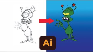 Flat Design Alien - Illustrator Tutorial