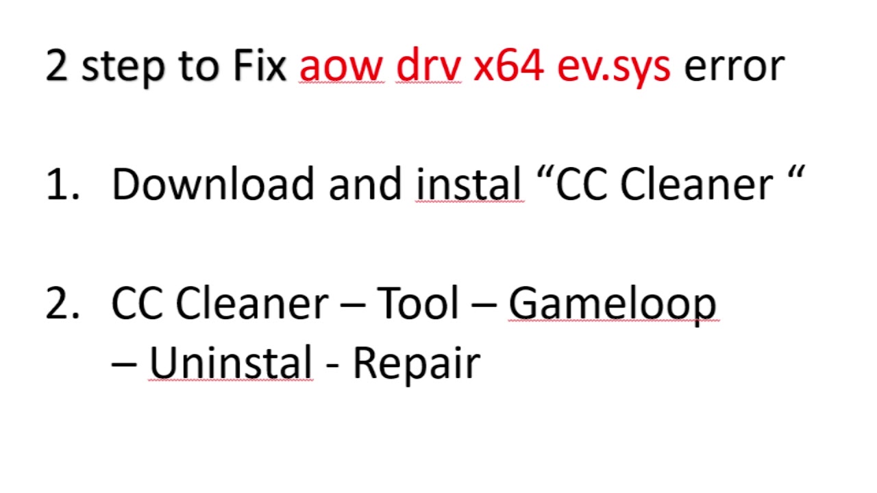 aow drv x64 ev sys error how to fix throble tencent bluescreen youtube