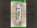 15&times;60 house plan with car parking, Narrow Plot, color floor plan, 15*60 house design,  #floorplan