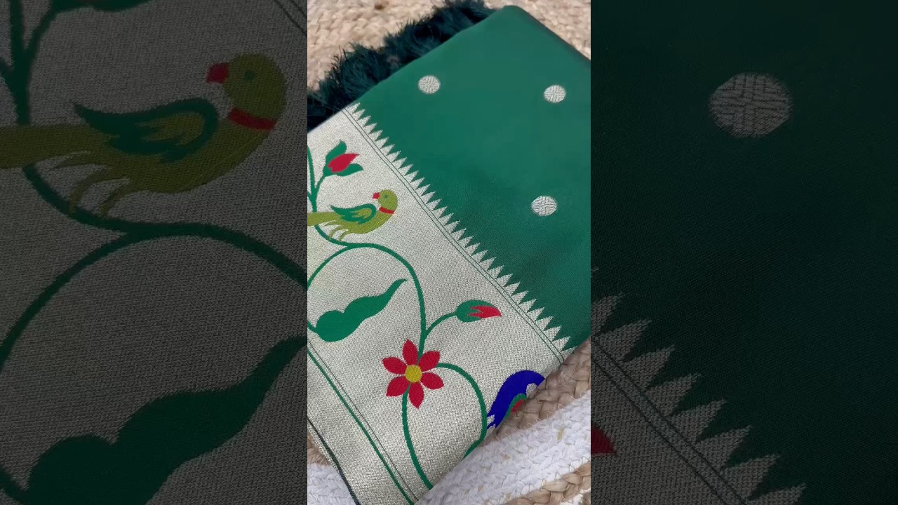 Lotus Paithani Silk Meenakari Swan Border Saree