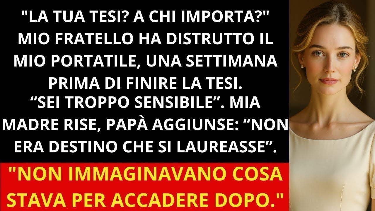 Mio fratello distrusse il mio PC prima della tesi  I miei genitori  Si misero a ridere