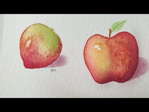 Video: How To Draw An Apple In Watercolor