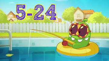 Cut the Rope Experiments 5-24 Walkthrough - Bath Time - 3 Stars