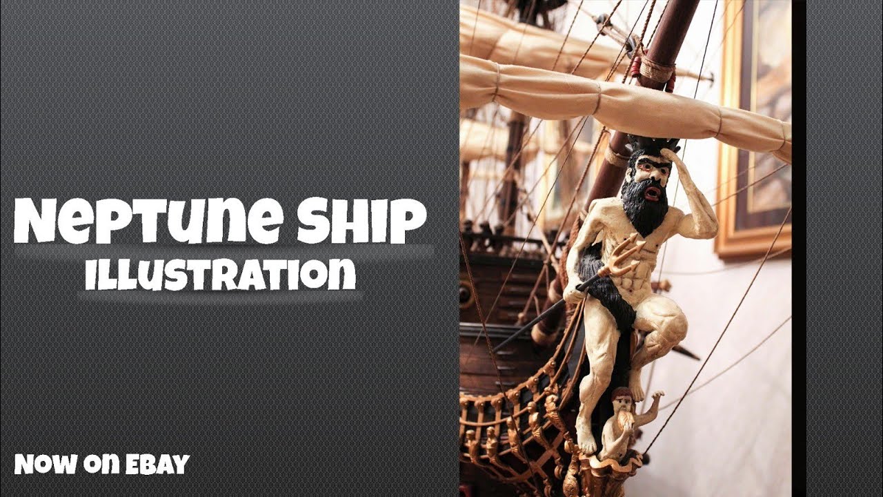 Neptune Ship Illustration - HandMade - Now On Ebay!