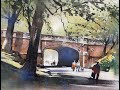 Painting demonstration bridge central park  art instructional watercolorpainting