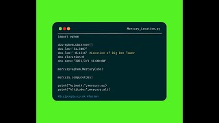 Python PyEphem - Calculate the position of Mercury