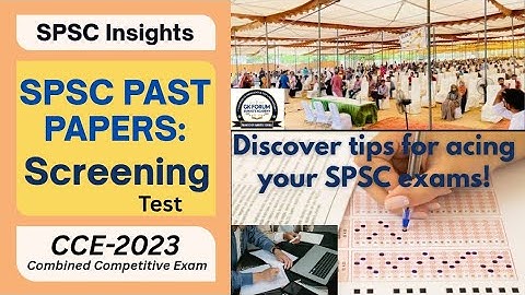 Screening Test CCE-2023 held on 10th August 2024 | Original Solved Test | SPSC Past Papers