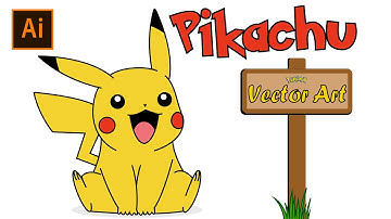 How To Create Cartoon Character Easily | Pikachu Vector Art | Adobe Illustrator CC