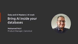 How to use AI to power up your database management system | Data & AI Masters | Canonical