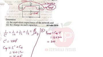 A network of four capacitors each of 12 microfarad capacitance. If connected to a 500V supply. #exam