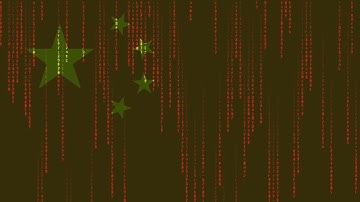 China Flag Matrix Rain Style Digital Stock Illustration | Motion background | Screen Saver