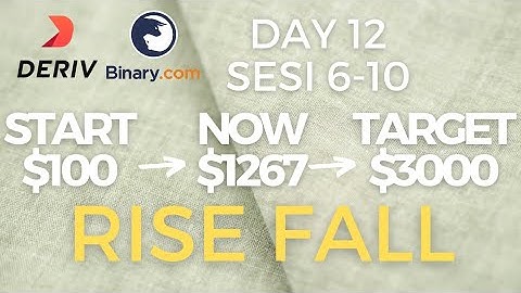 $1267 DAY 12 SESI 6-10 |$100 TO $3000 CHALLENGE|Profit Consistent Binary Option Deriv Simple FreeBot