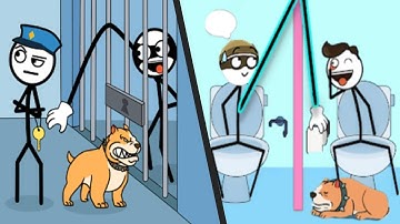 THIEF PUZZLE vs STICKMAN THIEF GAME - New Levels Best UPDATE Satisfying Double Gameplay APK Android