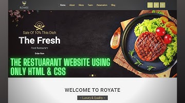 Full Responsive Restaurant/Food Website With HTML ,JavaScript & CSS From Scratch Step By Step | 2022