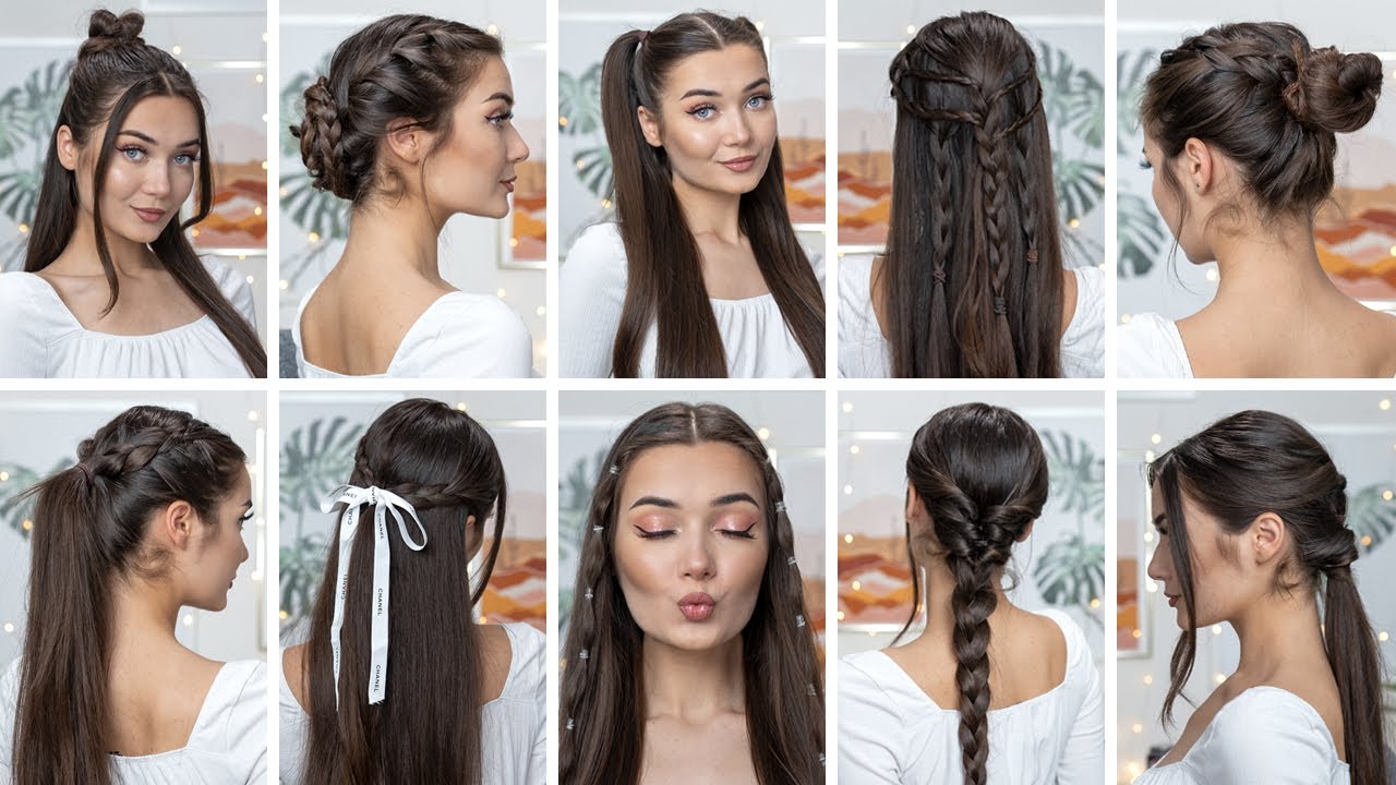 3 easy hairstyles for long hair tutorial Quick braids  YouTube