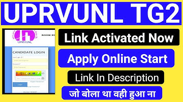 Uprvunl Tg2 Online Application Start||Uprvunl Tg2 Apply Link Activated|Uprcunl Tg2 Application Start
