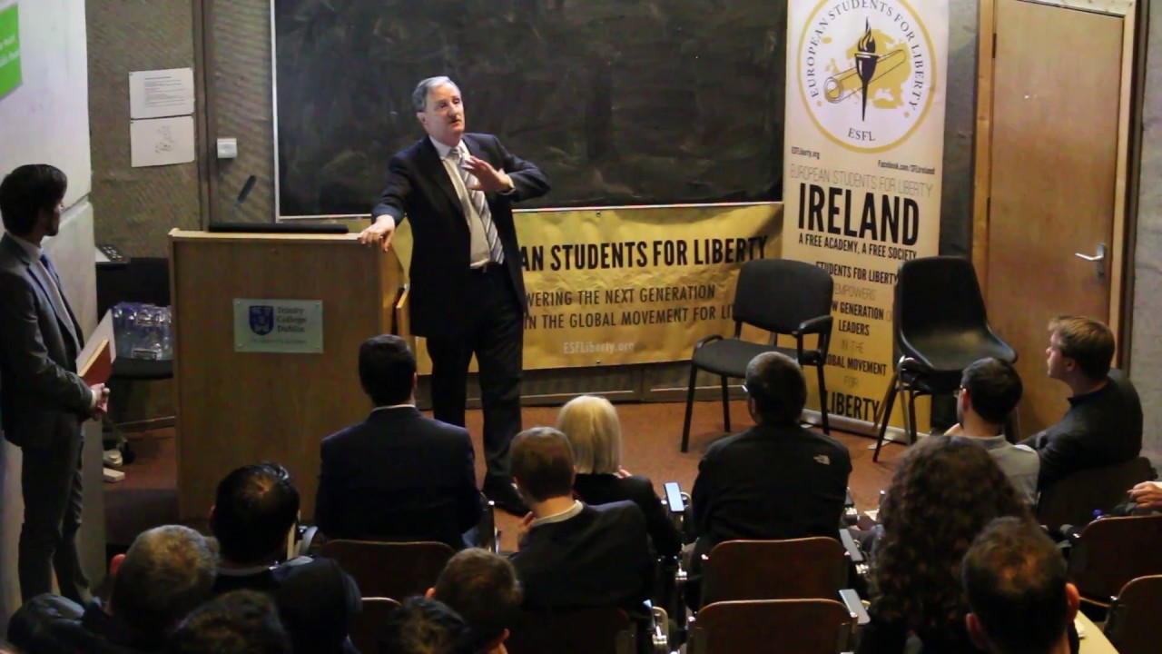 Prof. Gerard Casey and Sam Bowman showdown at  ESFL Dublin Regional Conference